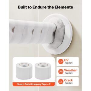 50ft mini split line set, 1/4' & 3/8' od ac copper tubing pipe, 3/8 white pe thickened insulated coil with flared nuts, strapping tapes, for mini split air conditioner hvac or heat pump system