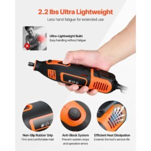 51 piece rotary tool kit, 200w mini power rotary tool corded, 8000 40000rpm multi purpose diy tools with universal chuck for engraving, sanding, grinding, polishing, cutting, diy crafts