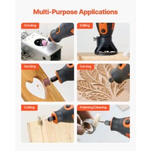 51 piece rotary tool kit, 200w mini power rotary tool corded, 8000 40000rpm multi purpose diy tools with universal chuck for engraving, sanding, grinding, polishing, cutting, diy crafts