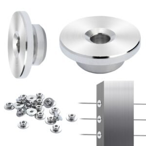 51Pack Cable Railing Kit 1/8" Wheel Protector Sleeves, Bundle with Black Invisible 1/8" Swage Tensioner and Terminal, Cable Railing Post Safeguard Covers for 0.41inch Horizontal Hole Post