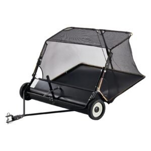 52 in Tow Behind Lawn Sweeper, 26 cu.ft. Large Yard Sweeper, Adjustable Sweeping Height, Heavy Duty Leaf & Grass Collector with Dumping Rope, Pull Behind Sweepers for Debris Grass Clippings