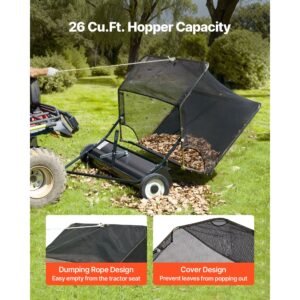 52 in tow behind lawn sweeper 26 cuft large yard sweeper adjustable sweeping height heavy duty leaf grass collector with dumping rope pull behind sweepers for debris grass clippings 5.jpg