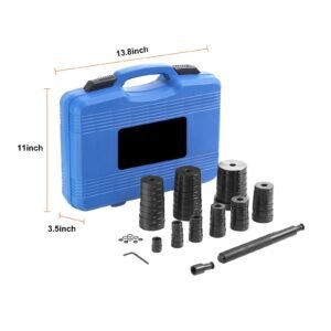 52pcs custom bushing bearing & seal driver set, transmission wheel axle bearing race, seal driver installer remover, 18 65mm & 74mm metric discs bush removal puller bearing press tool kit