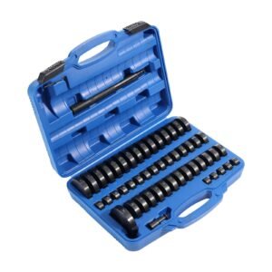 52pcs custom bushing bearing & seal driver set, transmission wheel axle bearing race, seal driver installer remover, 18 65mm & 74mm metric discs bush removal puller bearing press tool kit