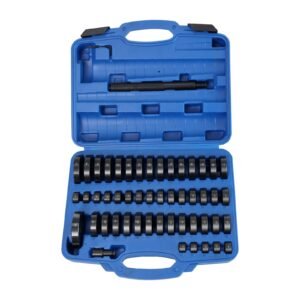 52pcs custom bushing bearing & seal driver set, transmission wheel axle bearing race, seal driver installer remover, 18 65mm & 74mm metric discs bush removal puller bearing press tool kit