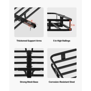 53" x 19" x 5", hitch cargo carrier, 500 lbs capacity hitch cargo carrier with hitch stabilizer & ratchet straps, hitch mount cargo carrier with cargo net with hook, fit for suvs