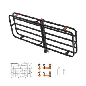 53" x 19" x 5", Hitch Cargo Carrier, 500 lbs Capacity Hitch Cargo Carrier with Hitch Stabilizer & Ratchet Straps, Hitch Mount Cargo Carrier with Cargo Net with Hook, Fit for SUVs