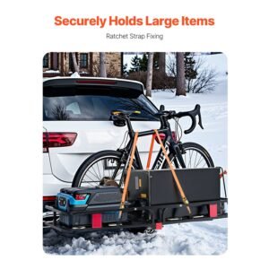 53" x 19" x 5", hitch cargo carrier, 500 lbs capacity hitch cargo carrier with hitch stabilizer & ratchet straps, hitch mount cargo carrier with cargo net with hook, fit for suvs