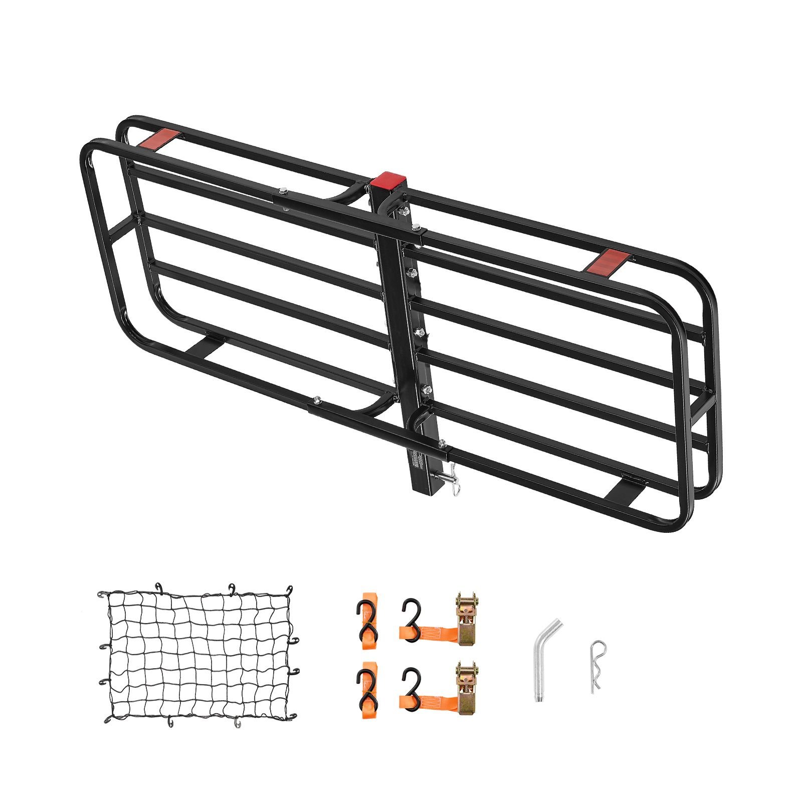 53" x 19" x 5", hitch cargo carrier, 500 lbs capacity hitch cargo carrier with hitch stabilizer & ratchet straps, hitch mount cargo carrier with cargo net with hook, fit for suvs
