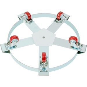 55 gallon heavy duty drum dolly, 1250lbs load capacity, barrel dolly cart drum caddy, non tipping hand truck capacity dollies with steel frame 5 swivel casters wheel, for warehouse drum handling