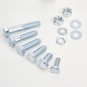 566 pcs bolts and nuts assortment kit, imperial machine screws and flat washers, alloy steel 1/4 20,5/16 18,3/8 16, for furniture /equipment/vehicle assembly, galvanized white
