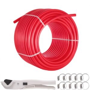 5/8 Inch x 500Ft PEX Tubing Oxygen Barrier O2 EVOH Pex-B Red Radiant Floor Heat Durable Plumbing Flexible for Residential Commercial Radiant Floor Heating Pex Pipe