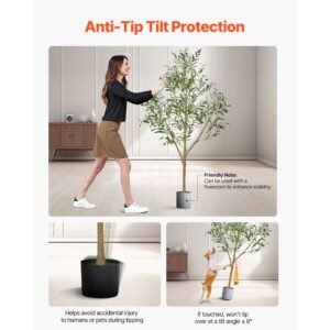 5ft artificial olive tree with black pot, tall fake tree with natural wood trunk & realistic green leaves and fruits, indoor faux plant for home, office, living room, corner decor