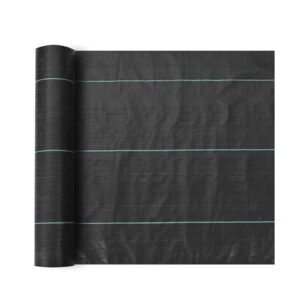 5FTx250FT Premium Heavy Duty Weed Barrier Landscape Fabric, 5OZ Woven Geotextile Fabric Under Gravel, High Permeability for Weed Blocker Weed Mat, Driveway Fabric, Weed Control Garden Cloth