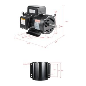 5hp air compressor electric motor, 230v 25 amps, 56hz frame 3450rpm, 7/8" keyed shaft, 2.25" shaft length, single phase, ccw/cw (factory setting is ccw)