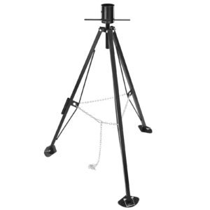 5th wheel tripod stabilizer, 5000 lbs load capacity tripod fifth wheel stabilizer, 35" 57" adjustable height rv gooseneck stabilizer, tripod jack for fifth wheel trailers, rvs, and campers