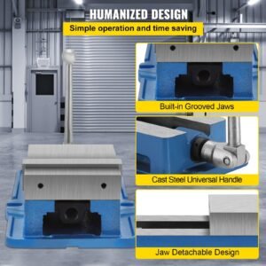 6'' accu lock vise for precision, milling vice with 6 inch jaw for drill press, milling & drilling bench clamp vice