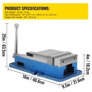 6'' accu lock vise for precision, milling vice with 6 inch jaw for drill press, milling & drilling bench clamp vice