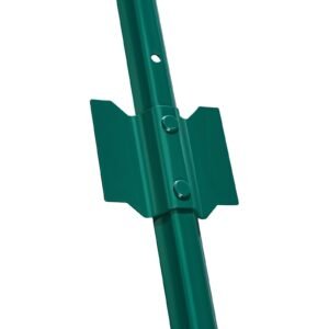 6 feet fence post, 6 pack u channel heavy duty metal fence posts, sturdy steel fence stakes for garden yard, lawn, farms and outdoor wire fencing, green