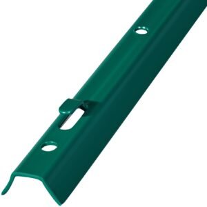 6 feet fence post, 6 pack u channel heavy duty metal fence posts, sturdy steel fence stakes for garden yard, lawn, farms and outdoor wire fencing, green