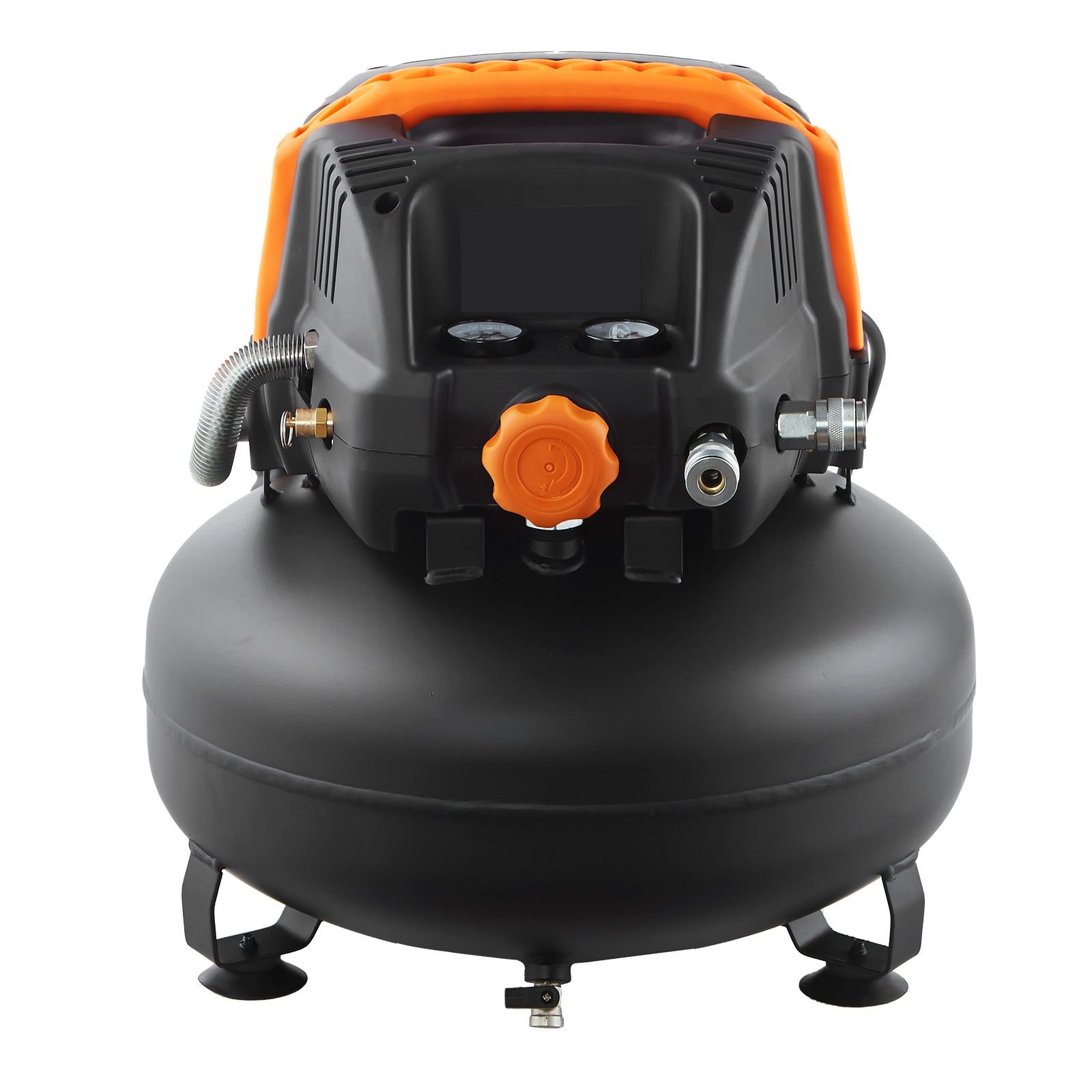 6 gallon air compressor, 1.7hp 2.3cfm @ 90psi portable pancake air compressor & 150psi max working pressure, oil free compressor tank for tire inflation, spray painting, woodwork nailing, 120v