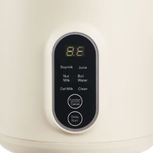 6 in 1 nut milk maker, 20 oz soy milk maker machine with 6 blades, for homemade oat, nut, soy, juice, plant based and non dairy beverages with high temp self cleaning, boil water, 12 hour delay