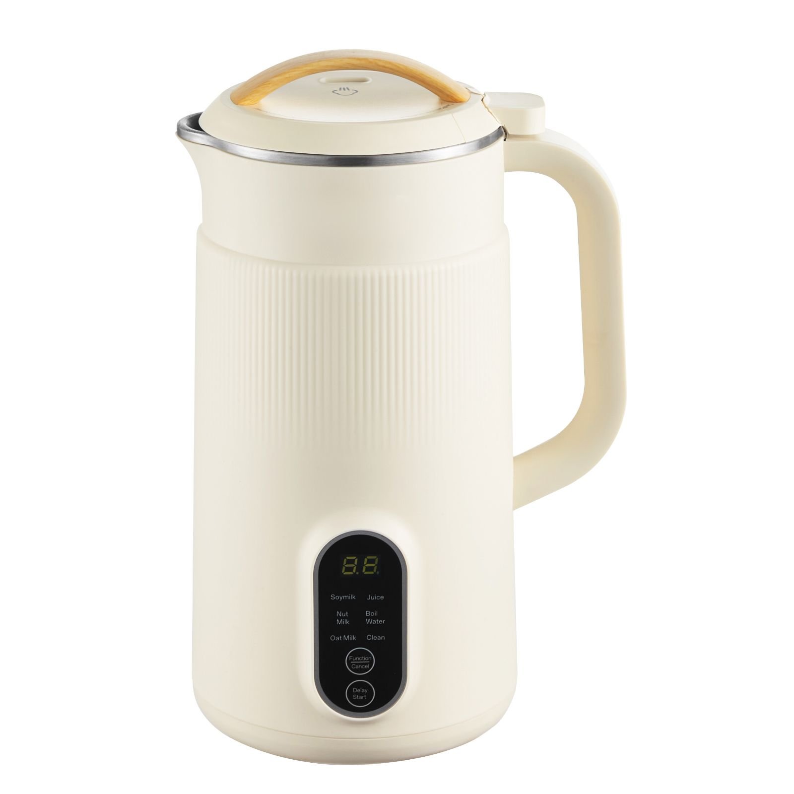 6 in 1 nut milk maker, 20 oz soy milk maker machine with 6 blades, for homemade oat, nut, soy, juice, plant based and non dairy beverages with high temp self cleaning, boil water, 12 hour delay