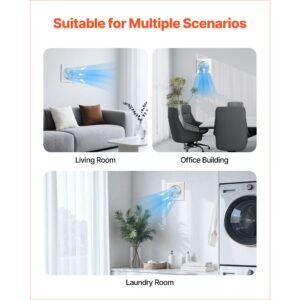 6 inch through the wall ventilation fan, 110 cfm through wall exhaust fan with ac motor, quiet vent easy installation for bathroom,garage,laundry room,storage room air exchanger