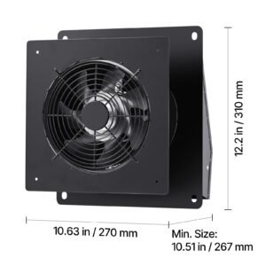 6 inch through the wall ventilation fan, 205 cfm through wall exhaust fan with ac motor, quiet vent easy installation for bathroom,garage,laundry room,storage room air exchanger