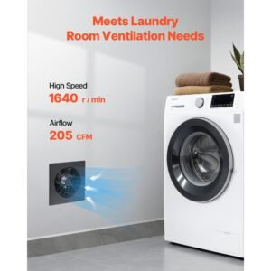 6 inch through the wall ventilation fan, 205 cfm through wall exhaust fan with ac motor, quiet vent easy installation for bathroom,garage,laundry room,storage room air exchanger