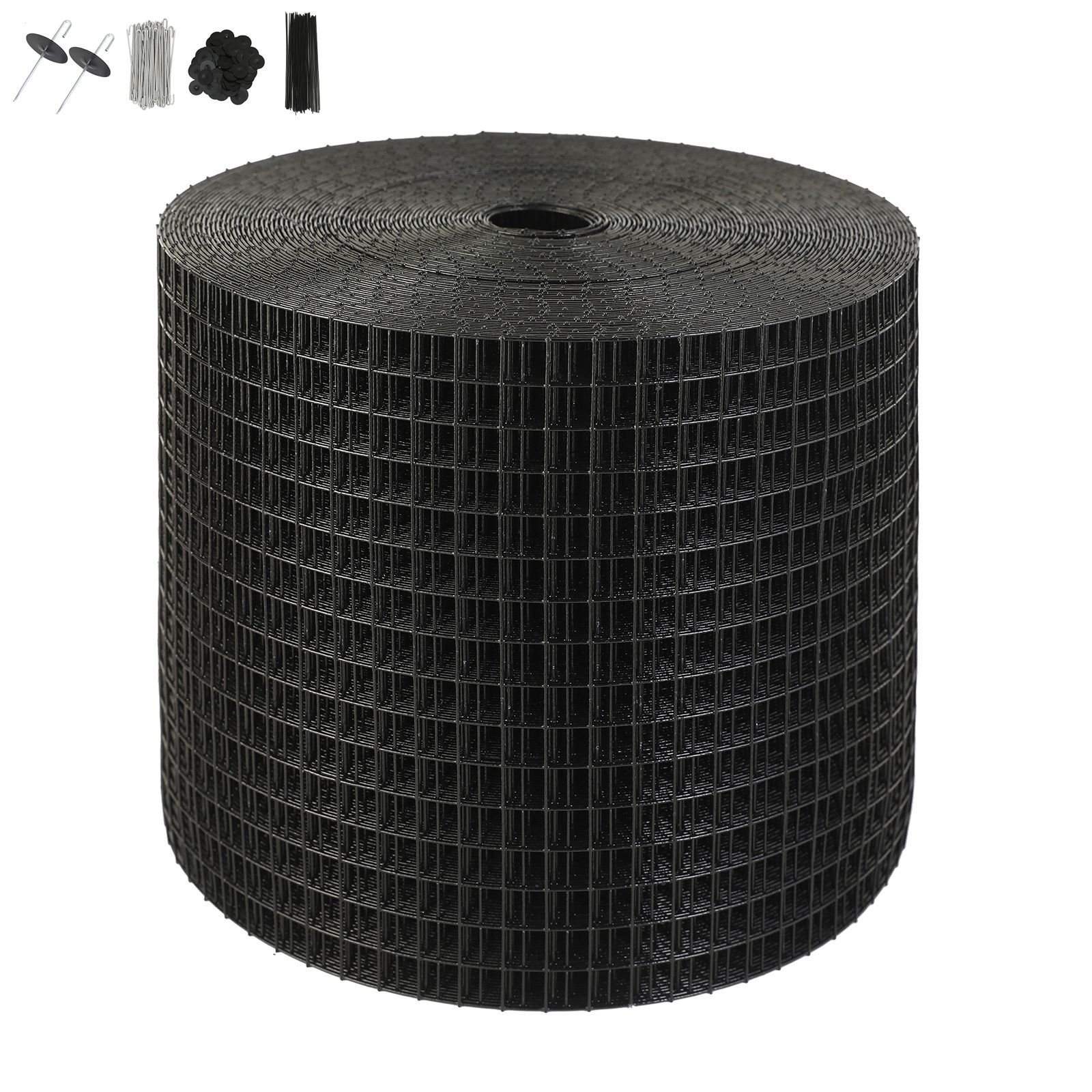 6 inch x 100ft solar panel bird guard, critter guard roll kit with 100pcs aluminum alloy fasteners, solar panel guard with rust proof pvc coating, 1/2 inch wire roll mesh
