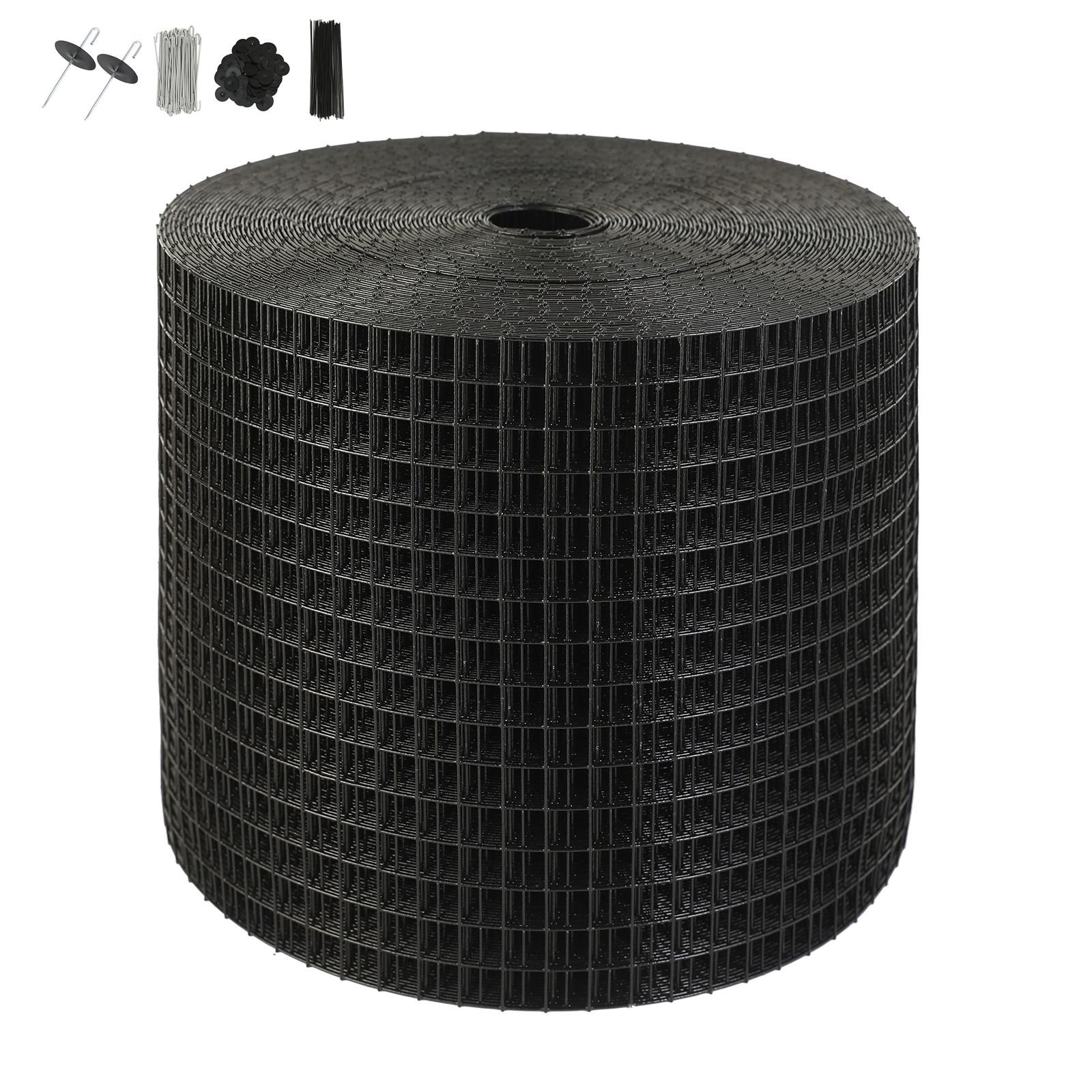 6 inch x 100ft solar panel bird guard, critter guard roll kit with 60pcs aluminum alloy fasteners, solar panel guard with rust proof pvc coating, 1/2 inch wire roll mesh