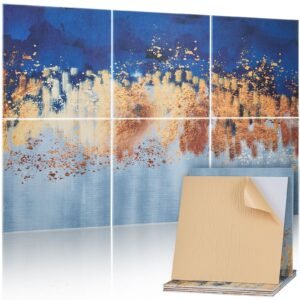 6 pack art acoustic panels, 70.87 x 47.24 x 0.4 inch soundproof wall tiles, self adhesive decorative sound dampening absorbing boards for home, office, studio, gaming room,theater, pastel