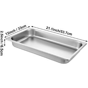 6 pack steam table pans 20.9 x 12.8 x 2.6 inch deep steam table pan full size 8.5l deep food container stainless steel oven tray hotel pans anti jam steam table food pan