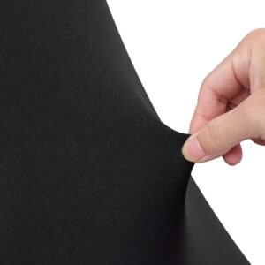 6 pack table cloth for 8ft rectangular fitted events, wrinkle resistant stretch black table covers, washable spandex tablecloth protector, for party, wedding, cocktail, banquet, festival