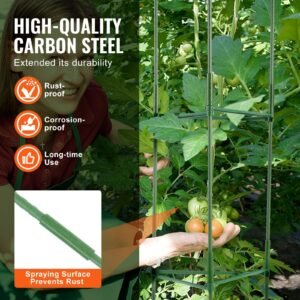 6 packs tomato cages for garden, 48 inch tomato trellis plant stakes support, stackable tall plant support cage, for raised garden bed, vegetables flowers and climbing plants