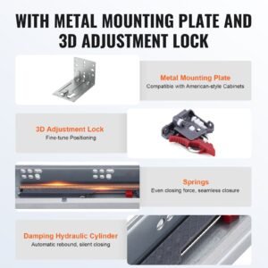 6 pairs of 18 inch drawer bottom side mount rails, heavy duty full ball bearing extension steel track, soft close noiseless guide glides cabinet kitchen runners with locking mechanism, 100 lbs