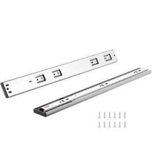 6 Pairs of 18 Inch Drawer Slides Side Mount Rails, Heavy Duty Full Extension Steel Track, Soft-Close Noiseless Guide Glides Cabinet Kitchen Runners with Ball Bearing, 100 Lbs Load Capacity