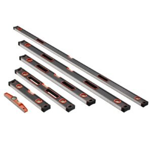 6 piece torpedo level, 78/48/32/24/16/10 inch all magnetic levels set, bubble vials ruler for 45/90/180 degree, aluminum alloy magnetic box leveler tool, shock resistance, sae and metric scale