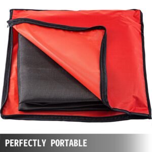 6 x 10 ft welding blanket black fiberglass blanket portable fiberglass fire retardant blanket welding mat welding fireproof thermal resistant insulation with carry bag