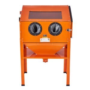 60 gallon sandblasting cabinet, 40 120psi sand blasting cabinet with stand, heavy duty steel sand blaster with blasting gun & 4 ceramic nozzles for paint, stain, rust removal