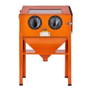 60 Gallon Sandblasting Cabinet, 40-120PSI Sand Blasting Cabinet with Stand, Heavy Duty Steel Sand Blaster with Blasting Gun & 4 Ceramic Nozzles for Paint, Stain, Rust Removal