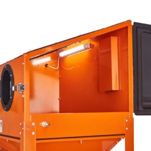 60 gallon sandblasting cabinet, 40 120psi sand blasting cabinet with stand, heavy duty steel sand blaster with blasting gun & 4 ceramic nozzles for paint, stain, rust removal
