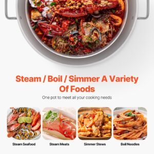 60 qt seafood boiling kit with strainer, outdoor seafood boil pot and basket, cooking set for crab crawfish lobster boiling, aluminum stockpot with 100,000 btus propane burner and steamer rack