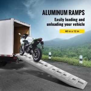 60'' x 12'' aluminum trailer ramps 6000lbs total beavertail hook end 1 pair 2 ramps