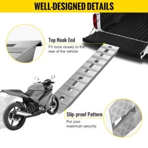 60'' x 12'' aluminum trailer ramps 6000lbs total beavertail hook end 1 pair 2 ramps