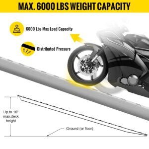 60'' x 12'' aluminum trailer ramps 6000lbs total beavertail hook end 1 pair 2 ramps