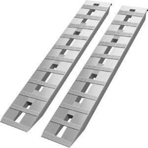 60'' X 12'' Aluminum Trailer Ramps 6000LBS Total Beavertail Hook End 1 Pair 2 Ramps