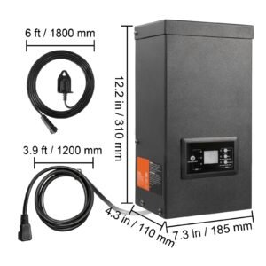 600w landscape transformer, timer & photocell sensor equipped, weatherproof outdoor lighting converter, 120v ac to 12v/14v ac, ideal for exterior, spotlight, pathway, pool lighting, etl certi