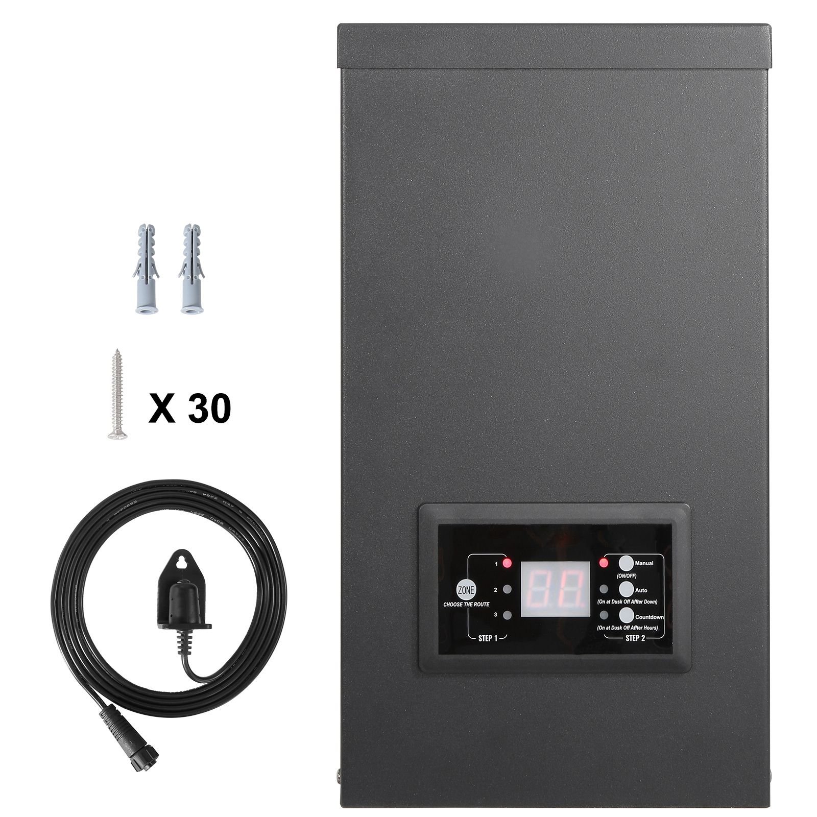 600w landscape transformer, timer & photocell sensor equipped, weatherproof outdoor lighting converter, 120v ac to 12v/14v ac, ideal for exterior, spotlight, pathway, pool lighting, etl certi